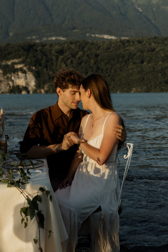 demande en mariage sur le lac d'Annecy